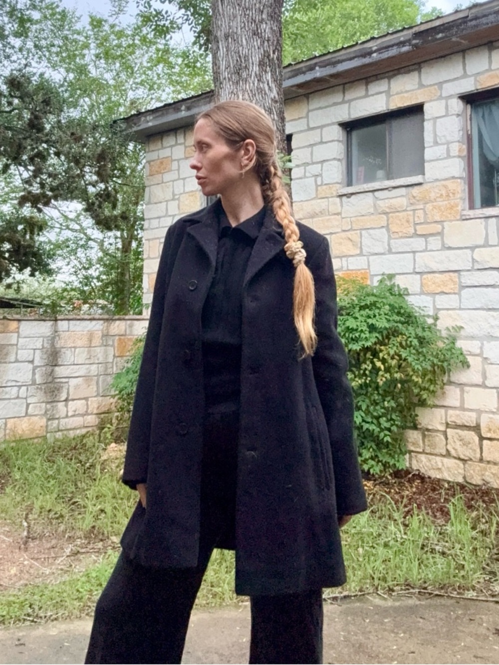 Classic Black Wool Coat - Timeless Overcoat